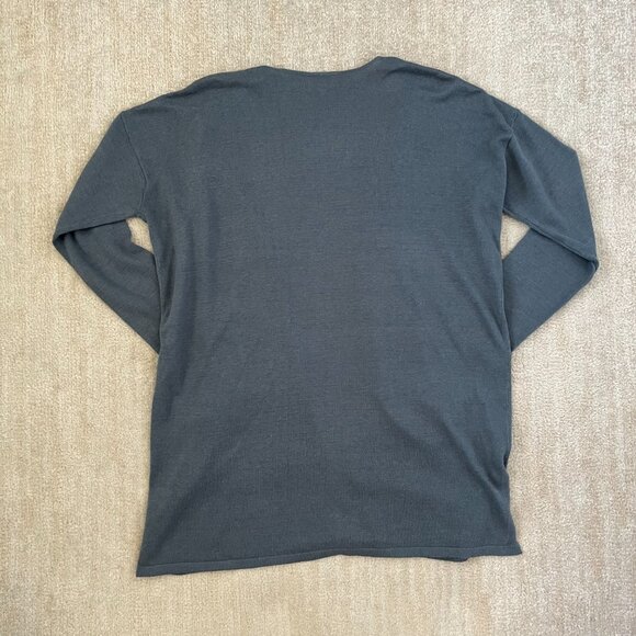 LOFT Outlet Blue Cotton Lightweight Open Front Cardigan Sweater Knit Top L - Picture 4 of 10